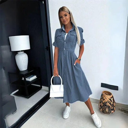 Pilar | Vestido de Denim Cómodo para Mujeres