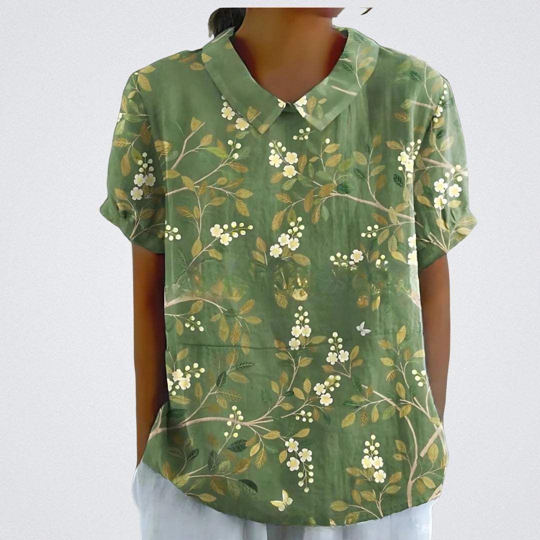 Linva | Blusa Estampada con Solapa