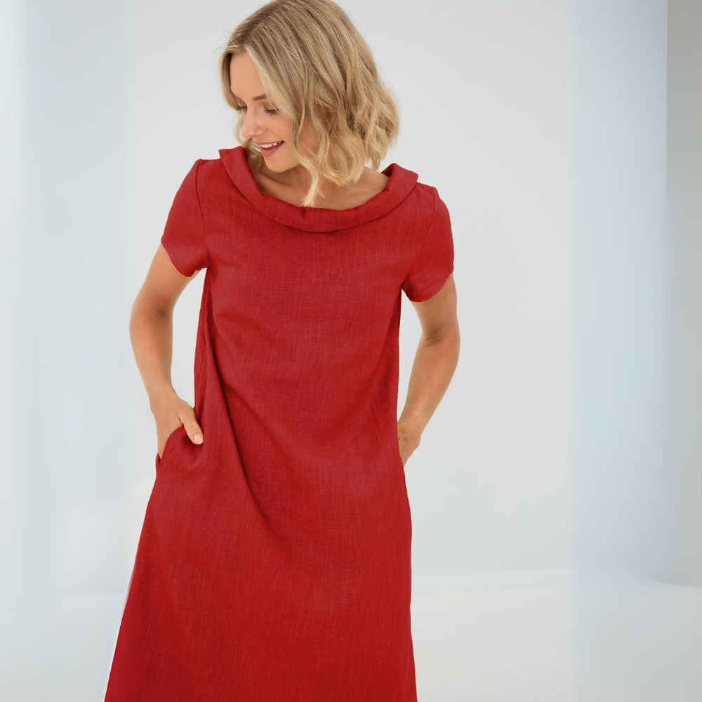 Alinna | Vestido de Lino Suave con Bolsillos