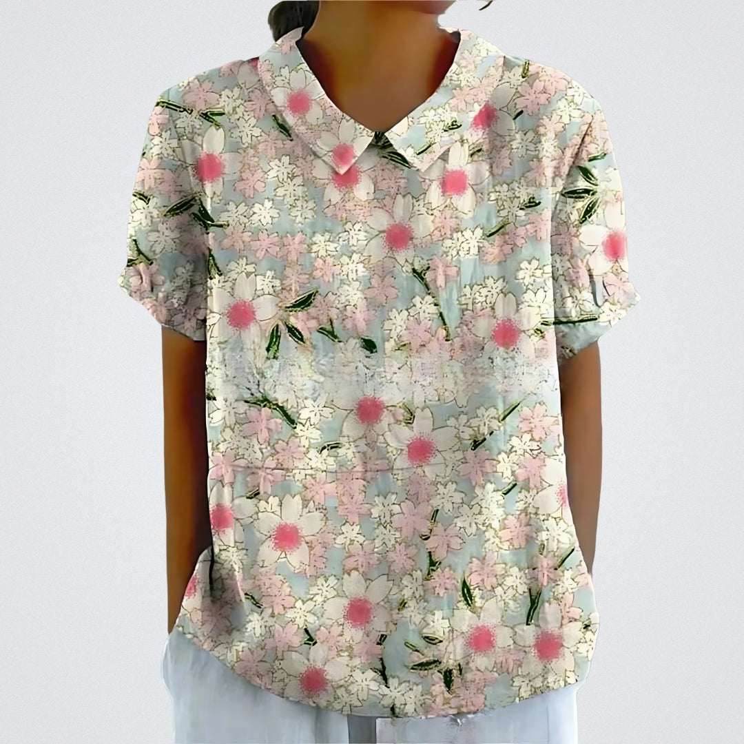 Linva | Blusa Estampada con Solapa