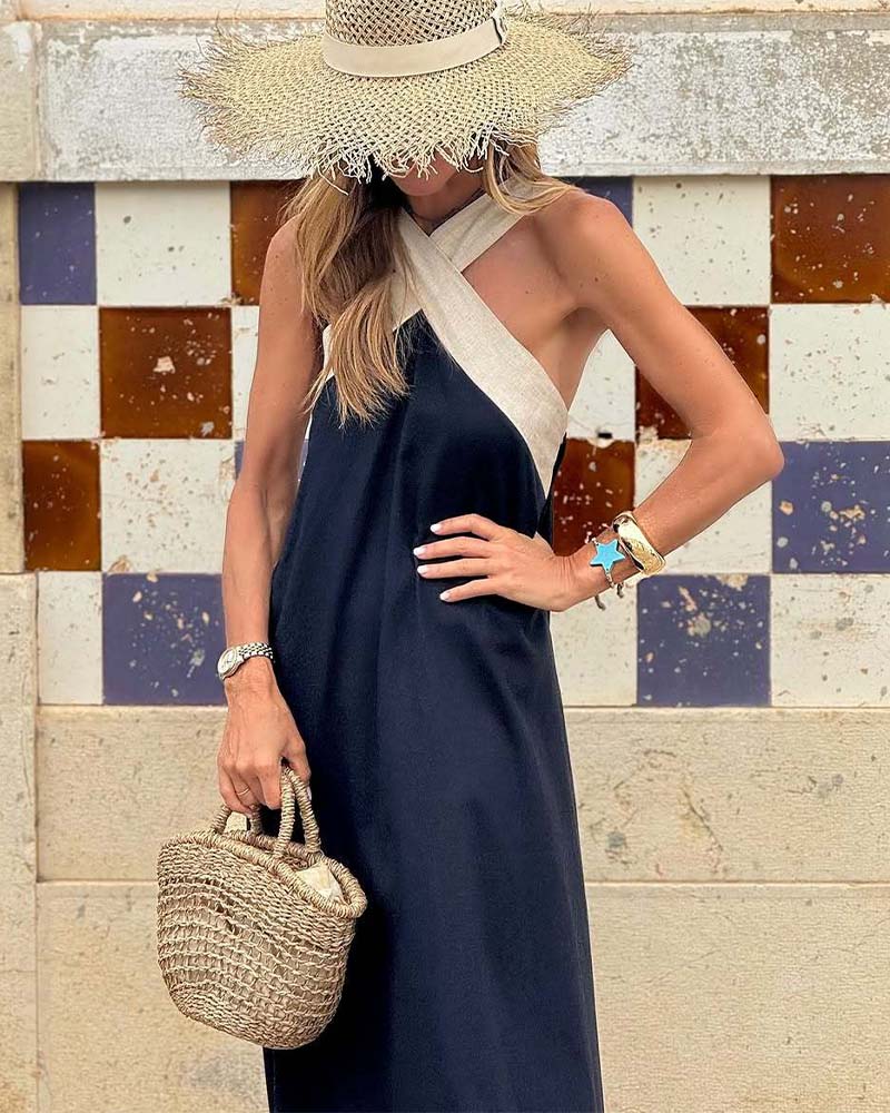 Sennga | Vestido casual con cuello cruzado