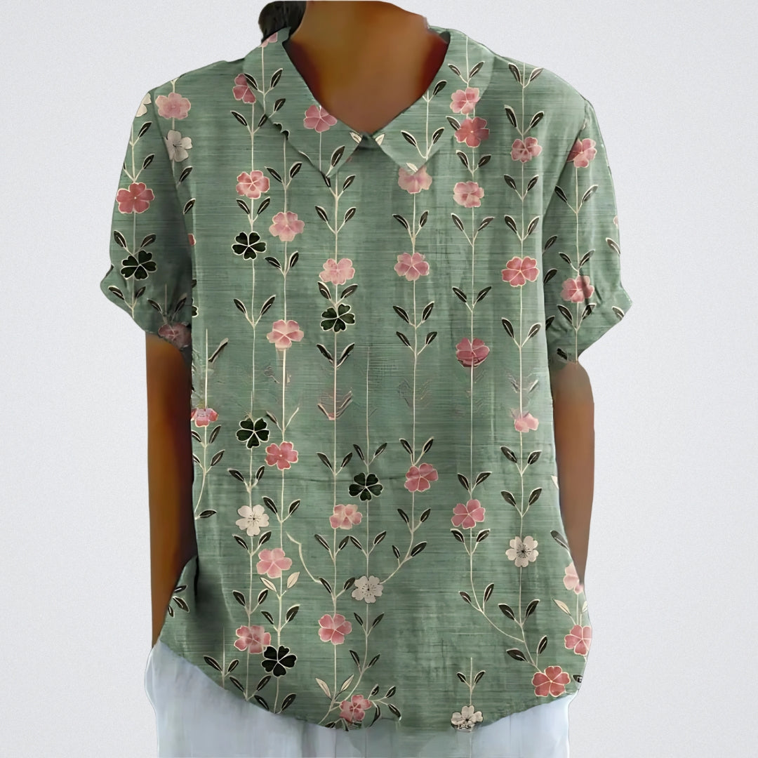 Linva | Blusa Estampada con Solapa