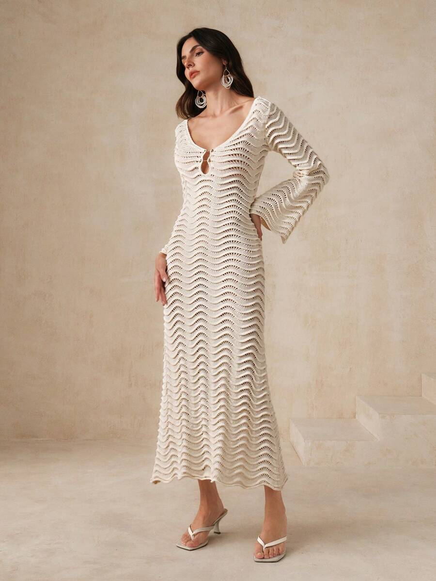 Vanya | Vestido de Punto con Ondas Esculpidas