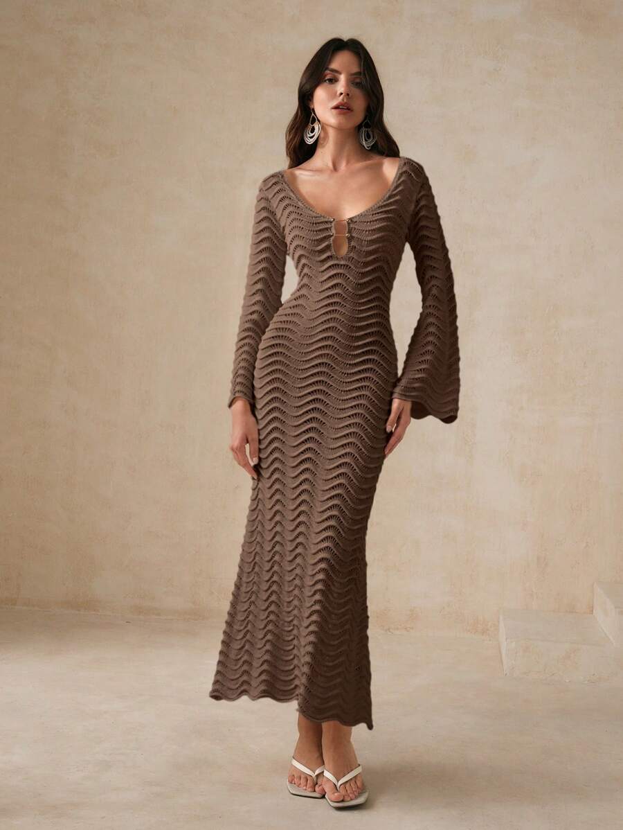 Vanya | Vestido de Punto con Ondas Esculpidas