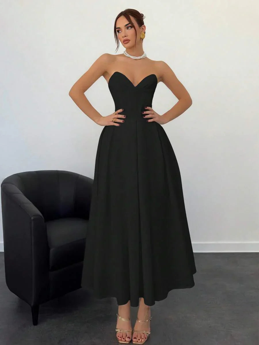 Verena | Vestido Midi Elegante Sin Tirantes
