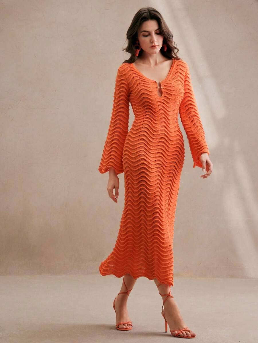 Vanya | Vestido de Punto con Ondas Esculpidas