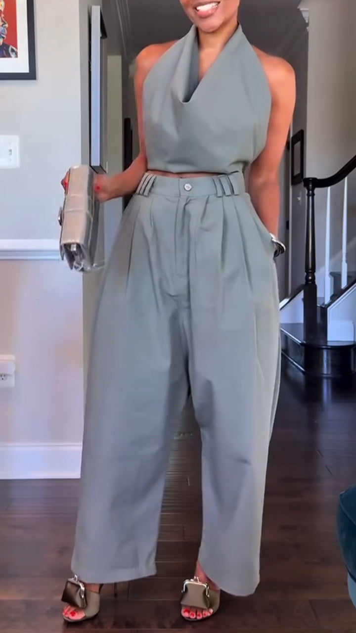 Nandi | Conjunto casual con pantalón y top halter