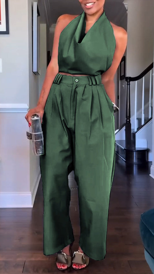 Nandi | Conjunto casual con pantalón y top halter
