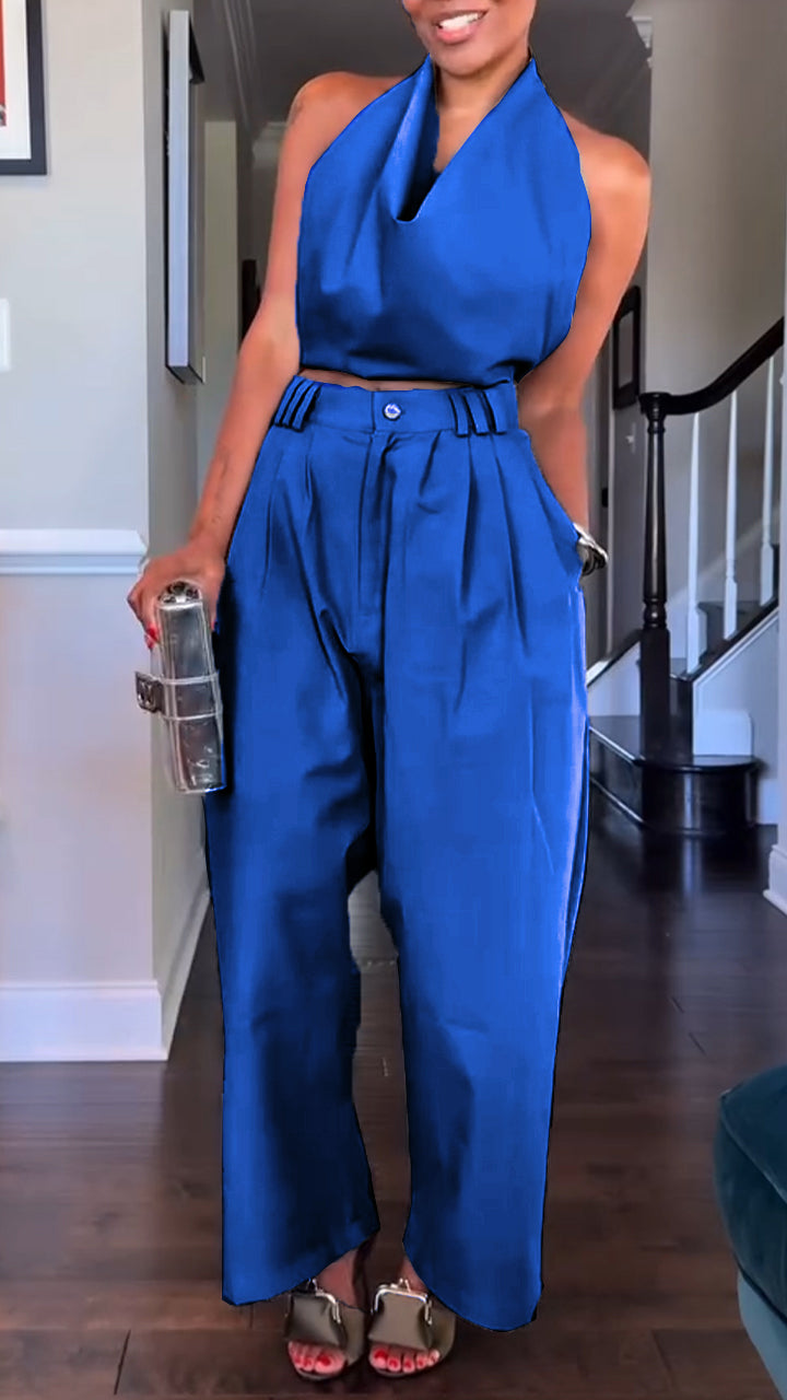 Nandi | Conjunto casual con pantalón y top halter