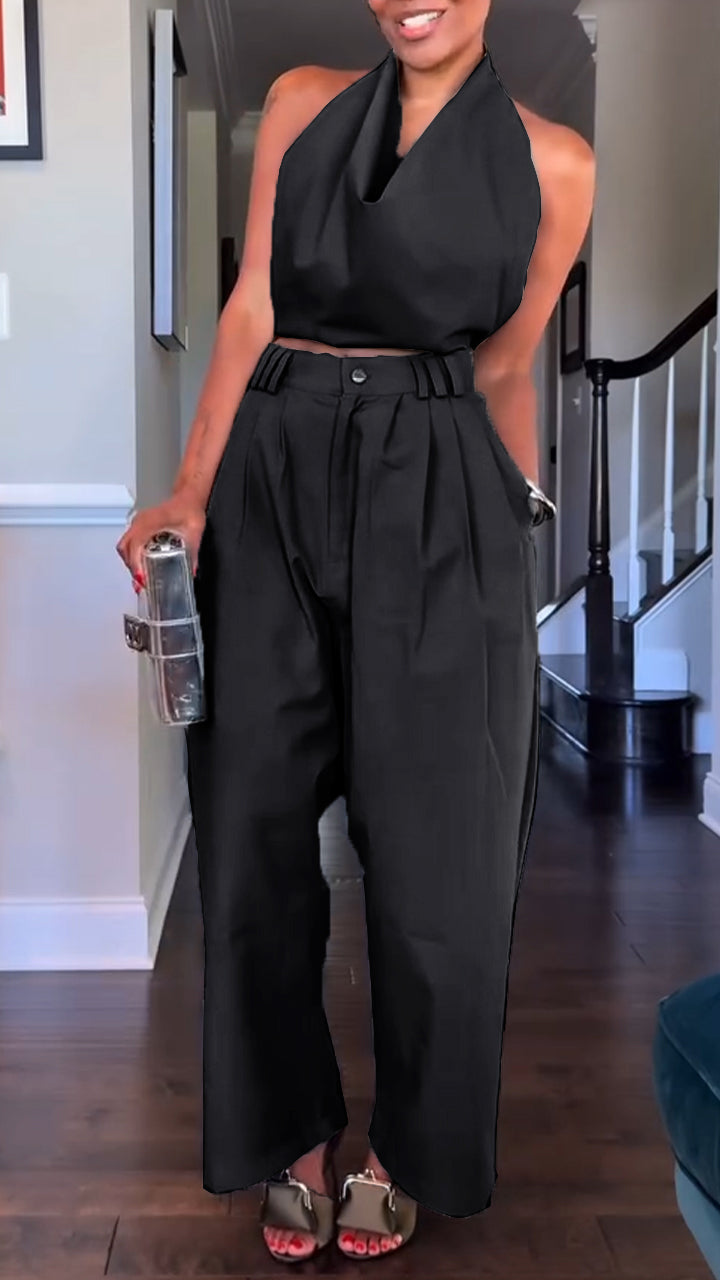 Nandi | Conjunto casual con pantalón y top halter