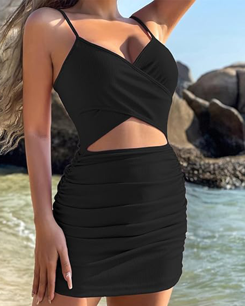 Raina | Mini Vestido Arrugado Cruzado