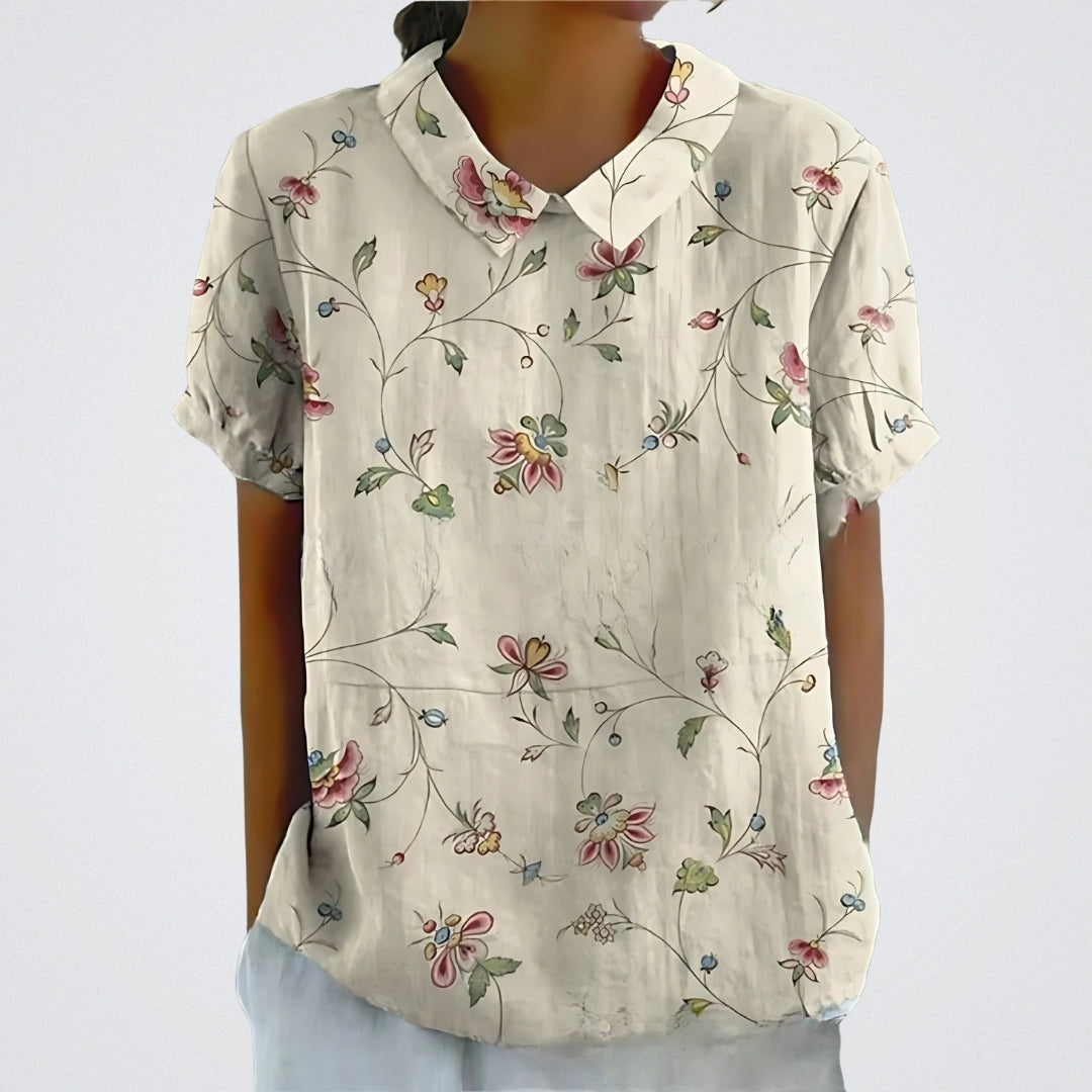 Linva | Blusa Estampada con Solapa