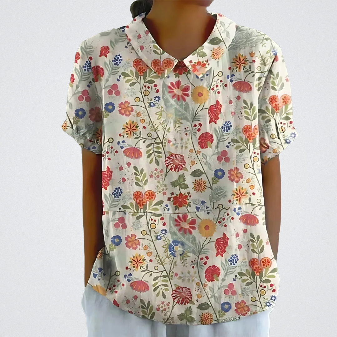 Linva | Blusa Estampada con Solapa