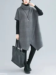 Bega | Vestido de Cuello Alto Irregular y Suelto