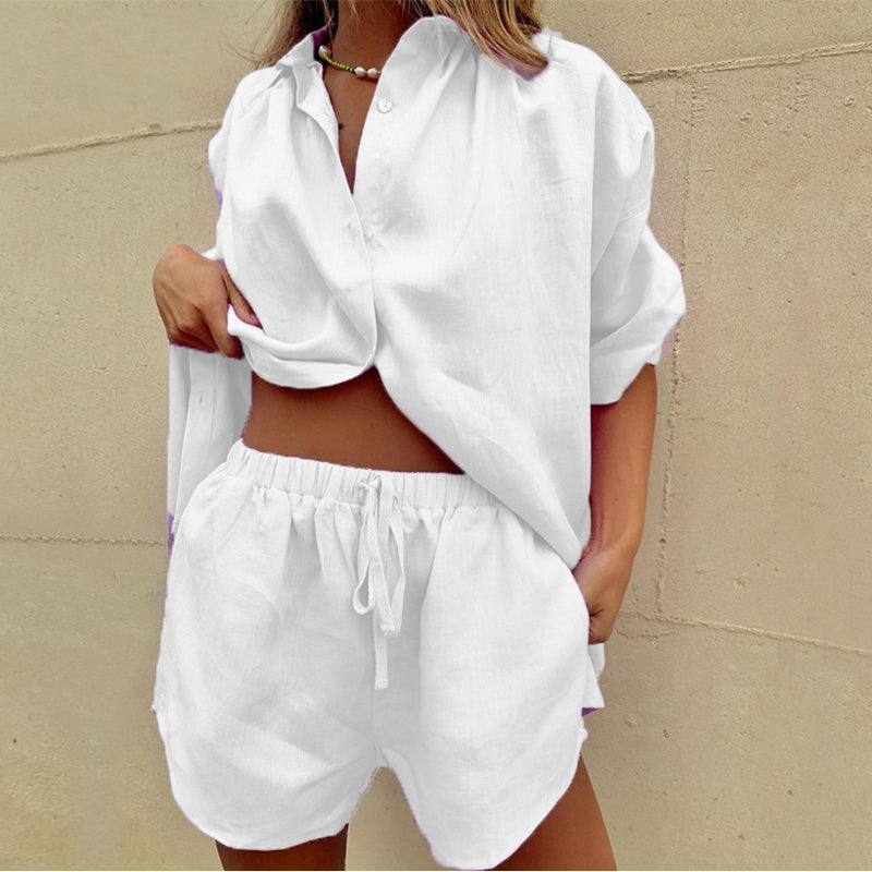 Tea | Conjunto Fresco de Dos Piezas: Camisa y Pantalones Cortos