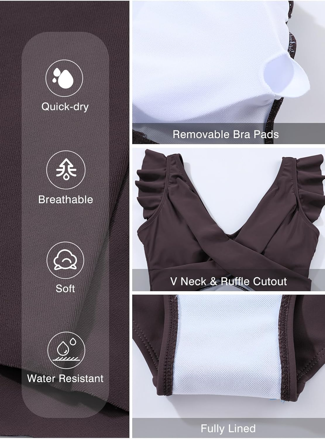 Summy | Traje de baño entero con volantes para mujer