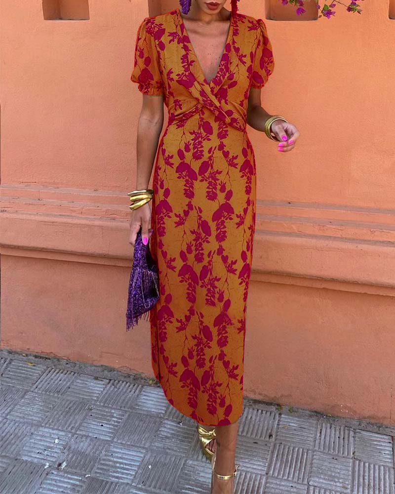 Deva | Vestido con estampado floral y escote en V