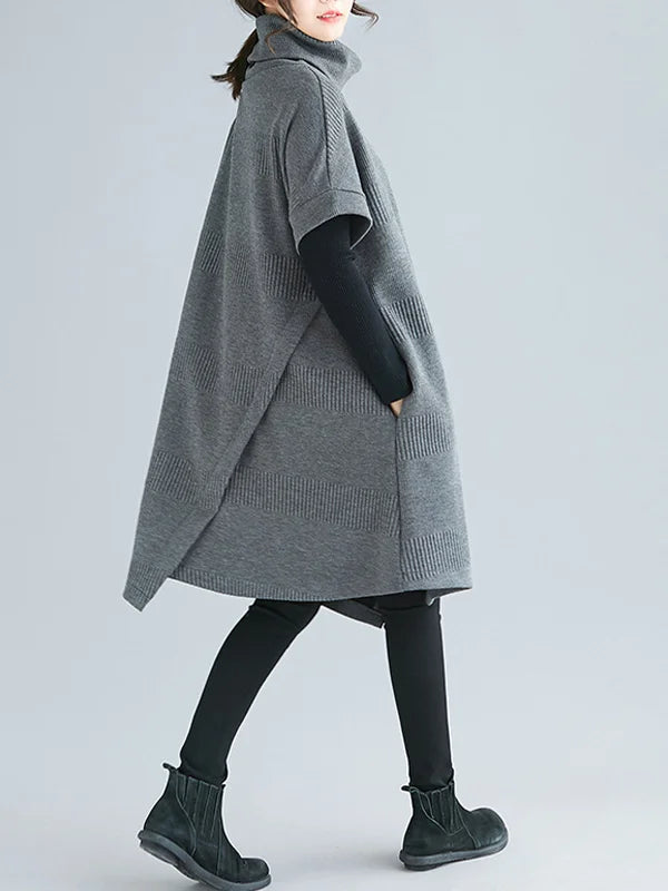 Bega | Vestido de Cuello Alto Irregular y Suelto