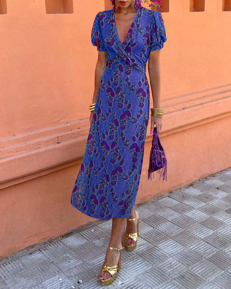 Deva | Vestido con estampado floral y escote en V