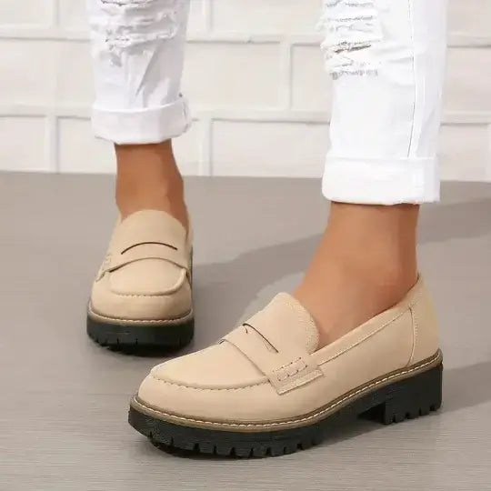 Blanc | Mocasines estilo Vintage para Dama