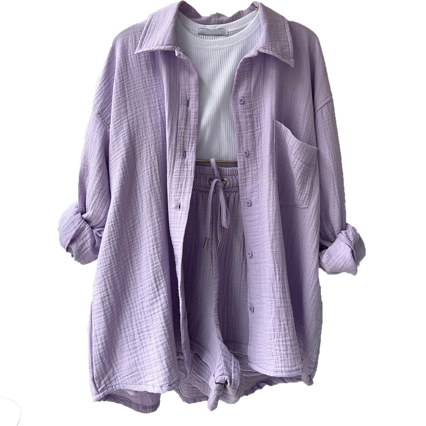 Sussie | Conjunto de algodón: pantalones cortos y camisa