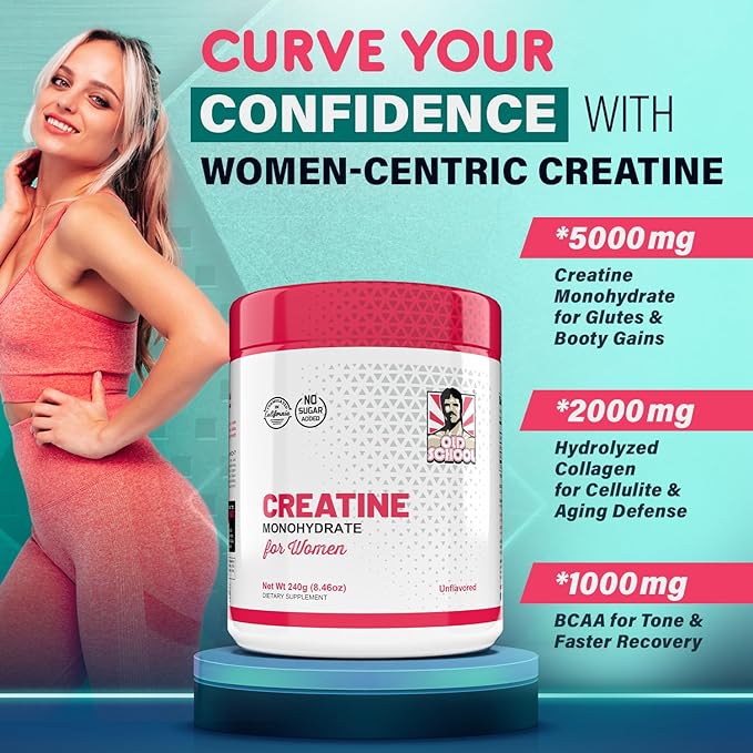 CreaWomen | Polvo de Creatina Monohidratada + Colágeno + BCAA