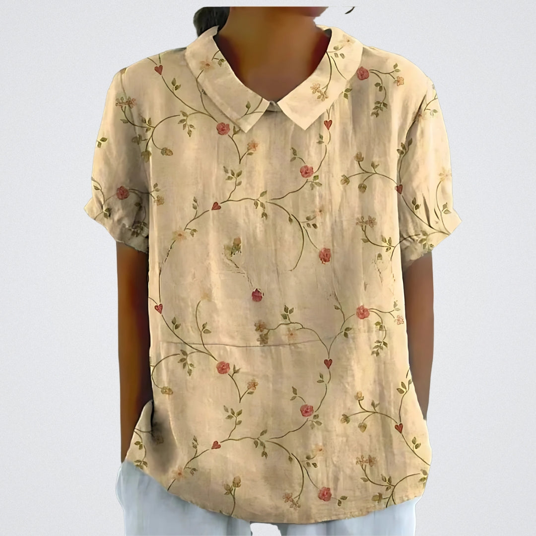 Linva | Blusa Estampada con Solapa