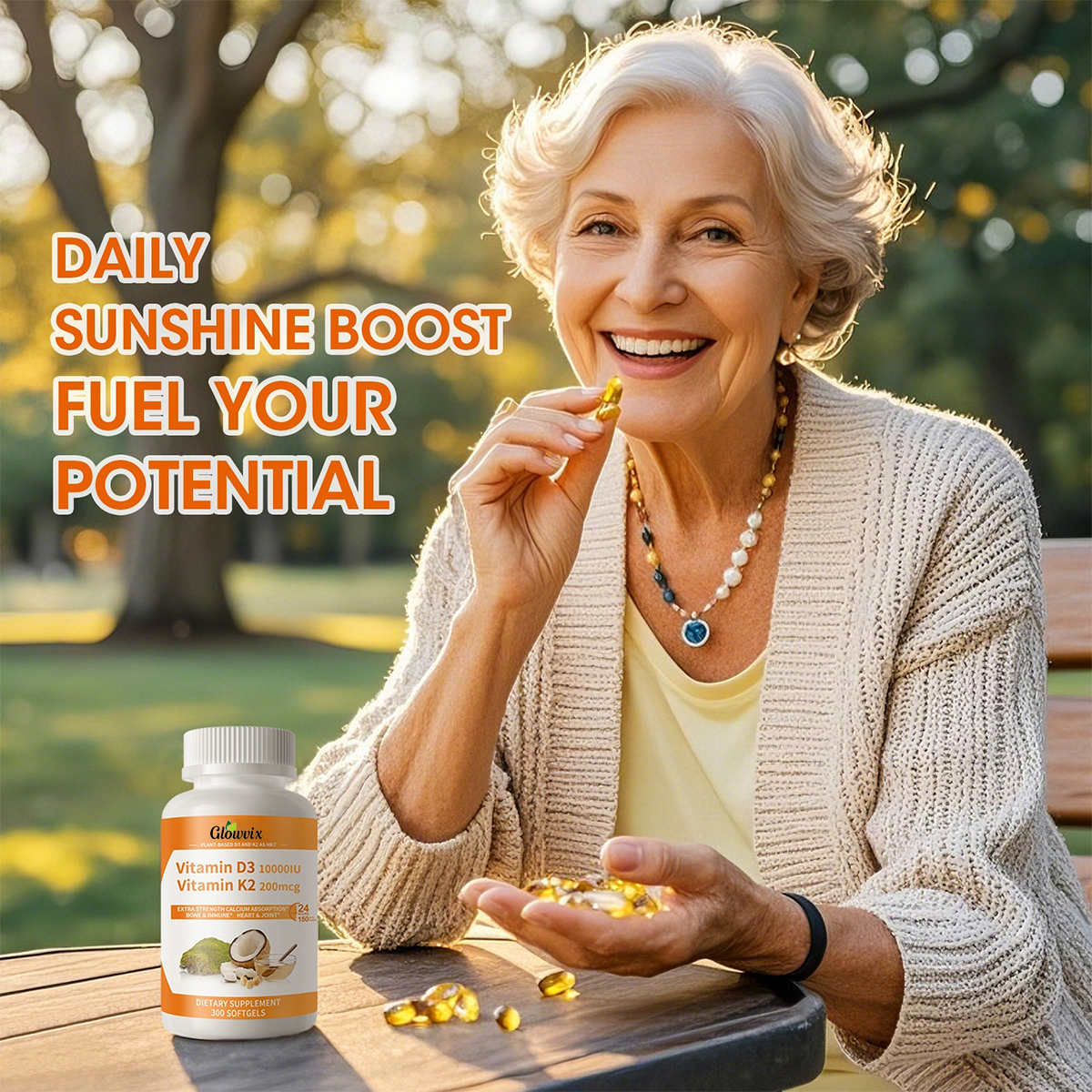 Vita+ | Cápsulas blandas de vitaminas D3 + K2 para fortalecer los huesos y el corazón