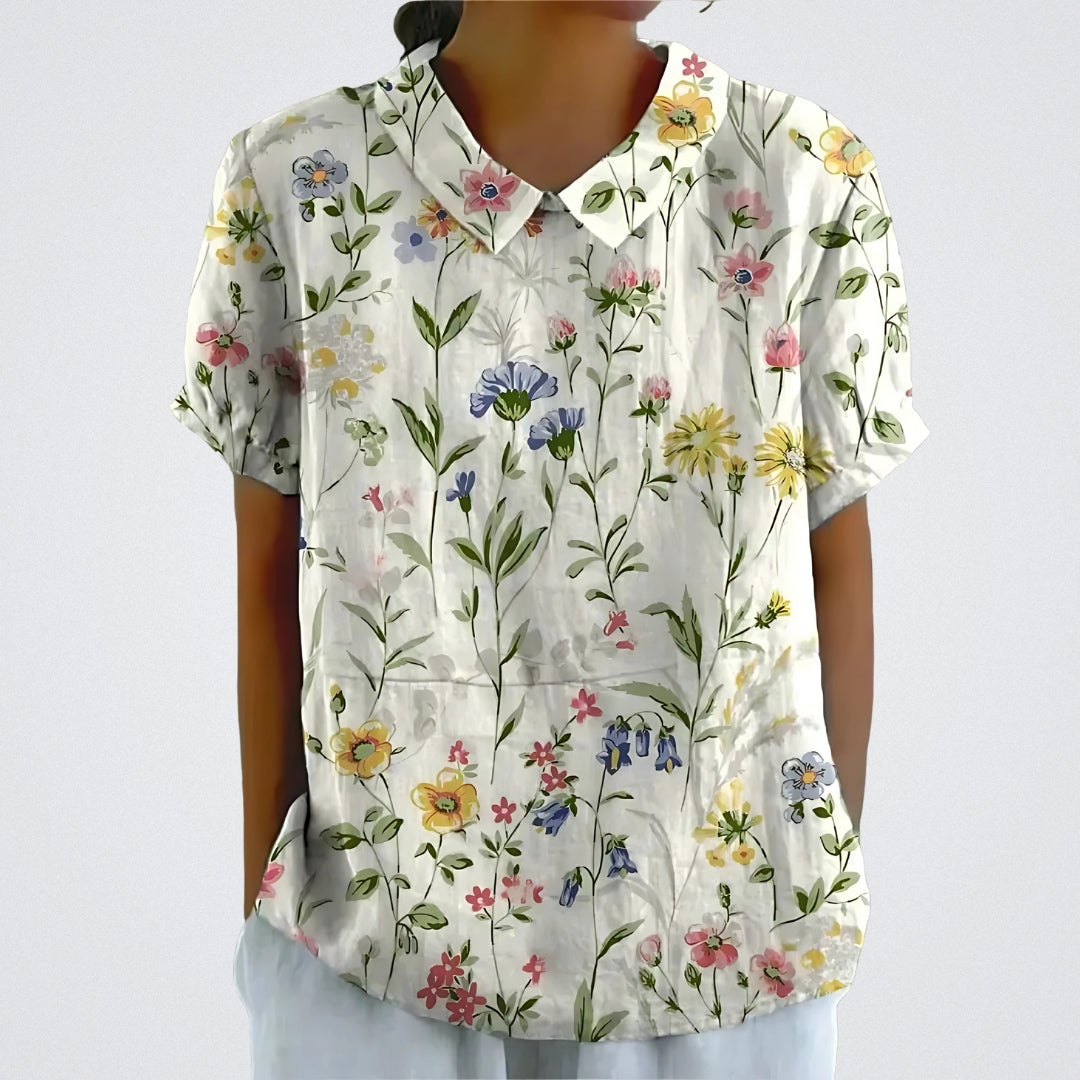 Linva | Blusa Estampada con Solapa
