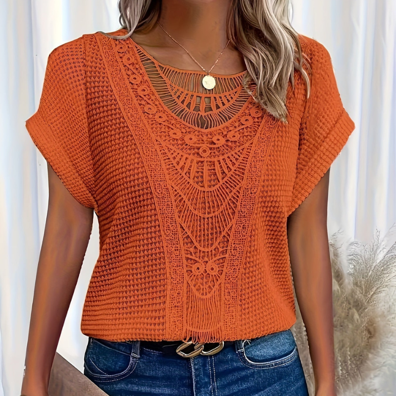 Tasya | Camisa de punto y detalles de encaje
