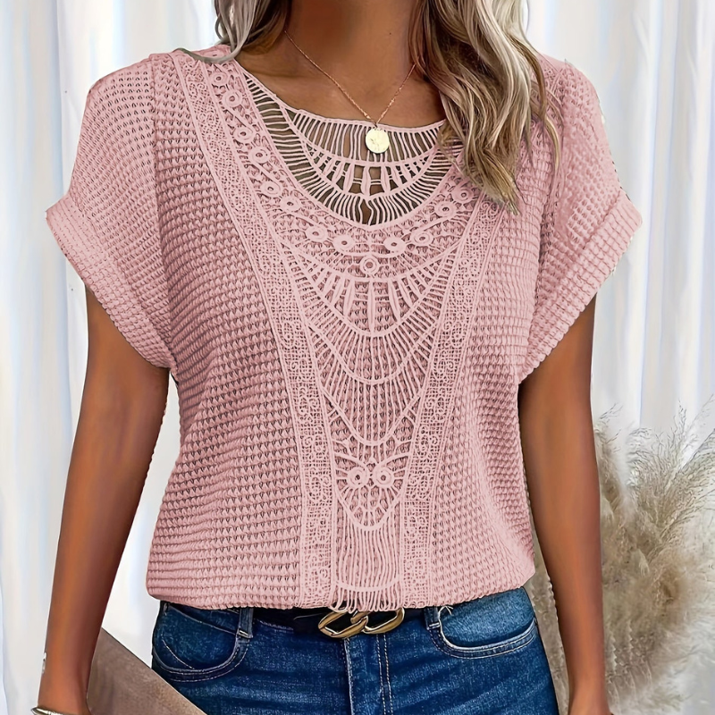 Tasya | Camisa de punto y detalles de encaje
