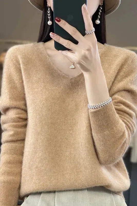 Milano | Suéter con escote en V estilo cachemira