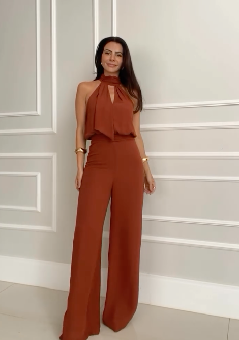 Karen | Mono Elegante de Pierna Ancha