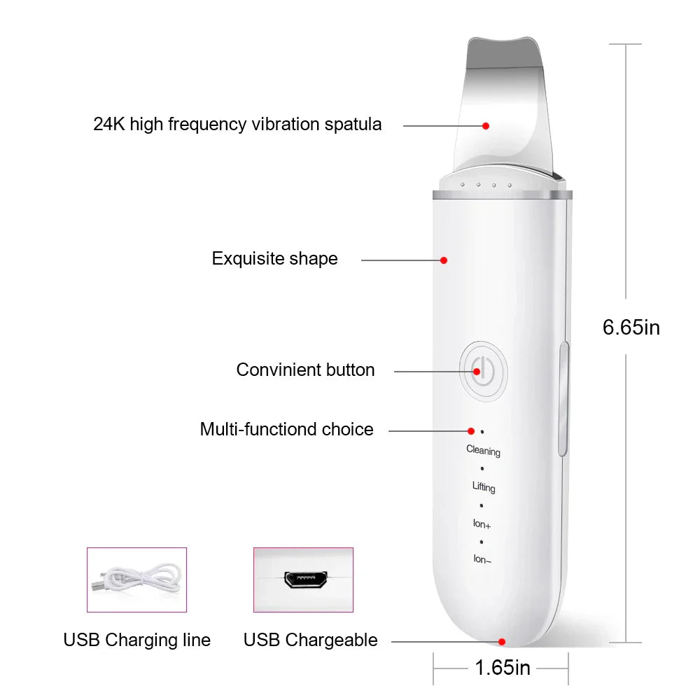 DermaWave | Limpiador de piel ultrasónico con vibración para el rostro