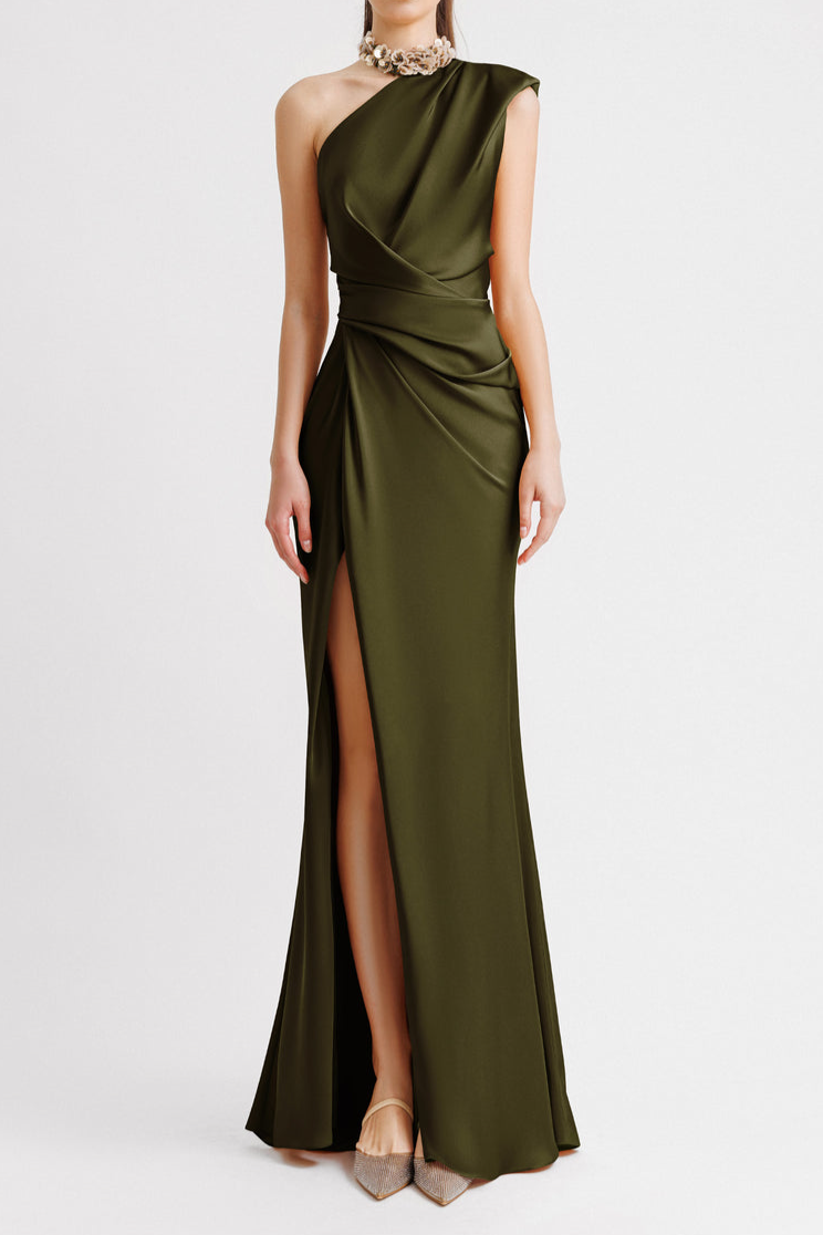 Wadie | Vestido Elegante con Acabado Satinado