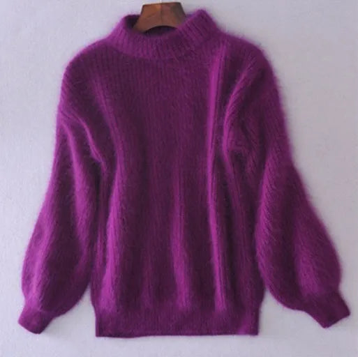 Idalia | Suéter Retro de Punto de Angora