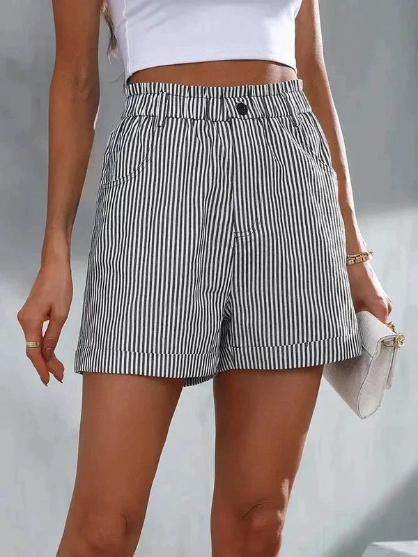 Livina | Pantalones Cortos Estilo Casual a Rayas