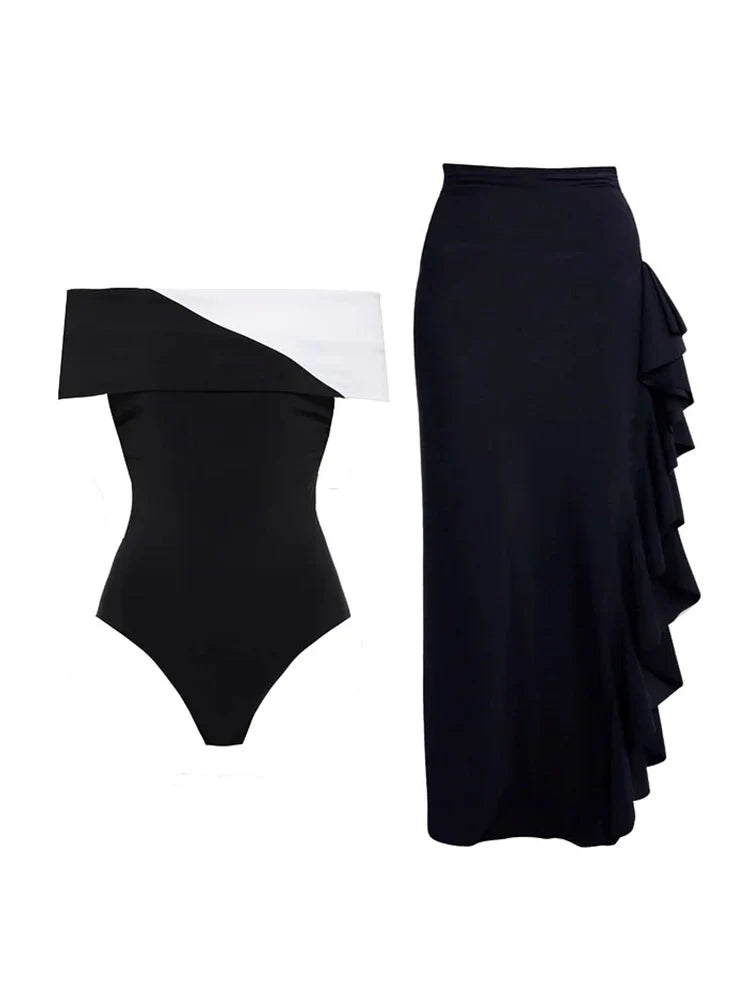 Yohanaí | Traje de Baño de una pieza con Falda Pareo a Juego
