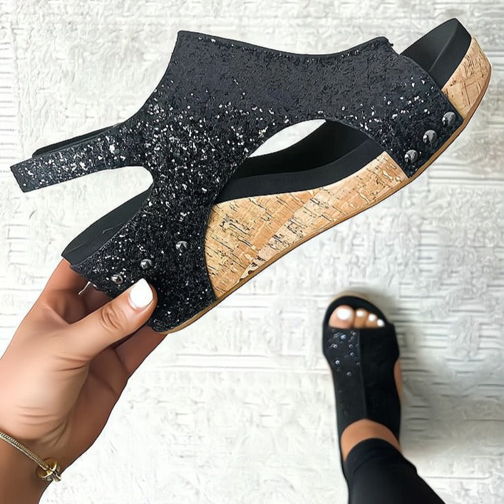 Girard | Sandalias Brillantes de Plataforma