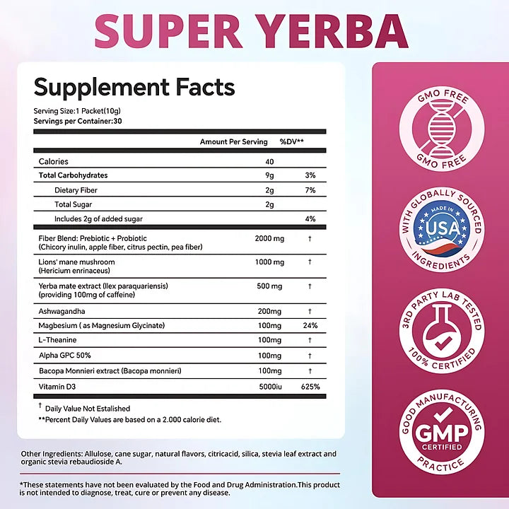 SuperYerba | Sobres de Polvo Instantáneo de Yerba Mate