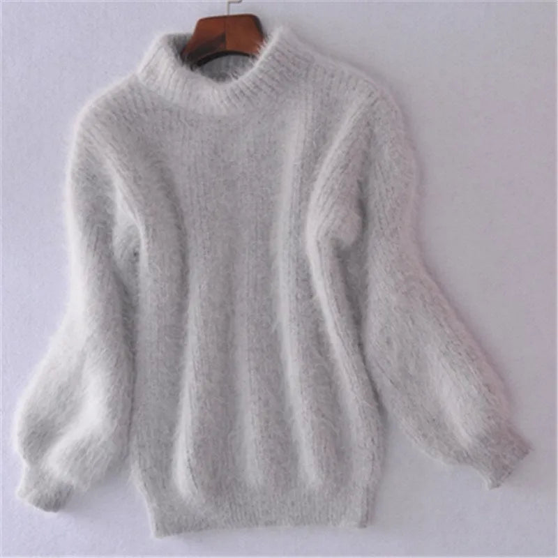 Idalia | Suéter Retro de Punto de Angora