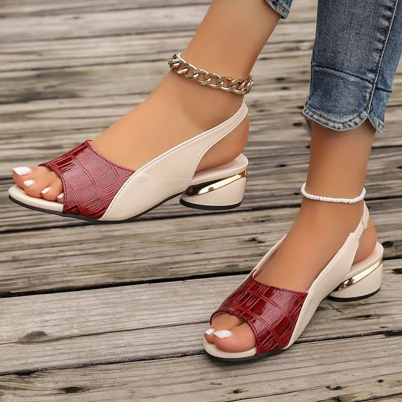 Genoba | Sandalias femeninas con tacón bajo