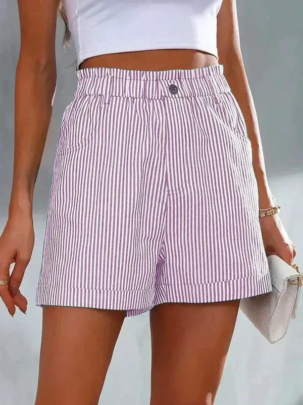 Livina | Pantalones Cortos Estilo Casual a Rayas