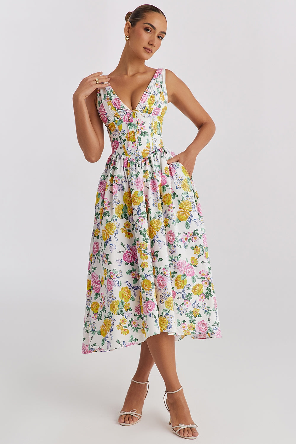Wrenley | Vestido Midi con Escote en V