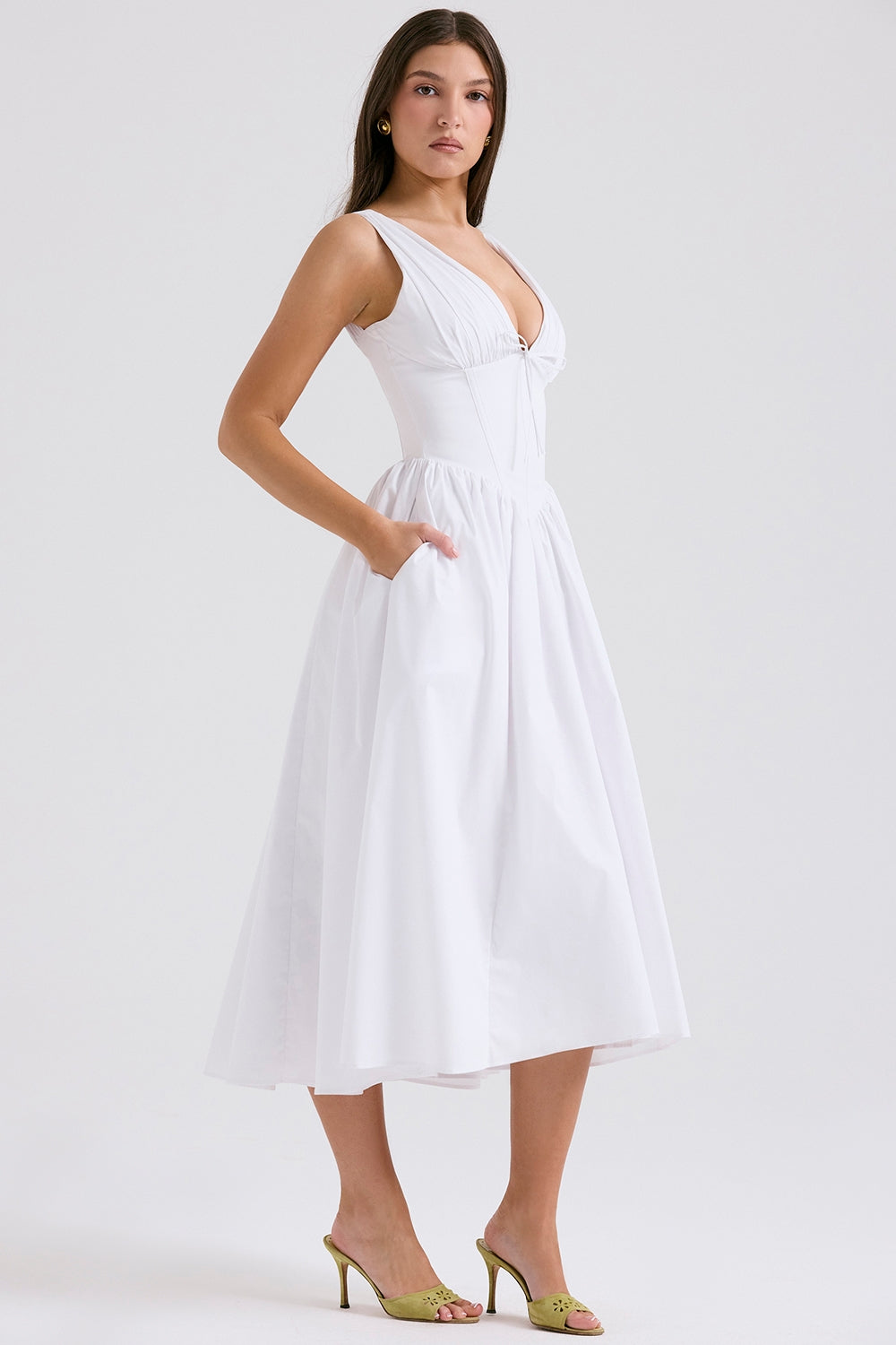 Wrenley | Vestido Midi con Escote en V