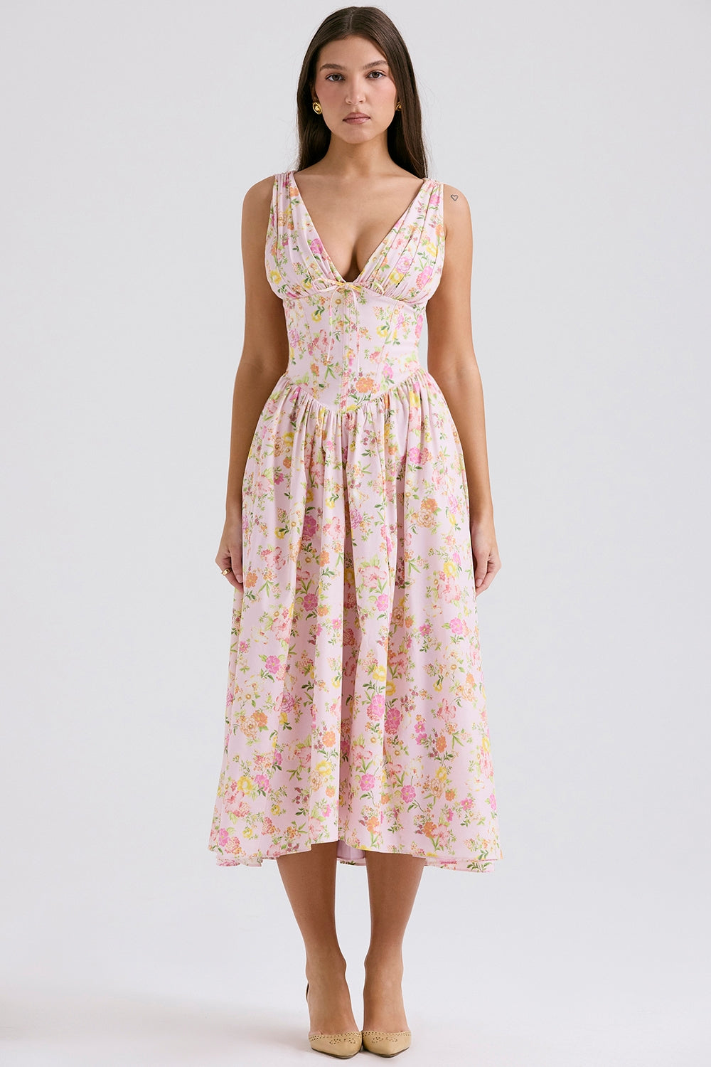 Wrenley | Vestido Midi con Escote en V