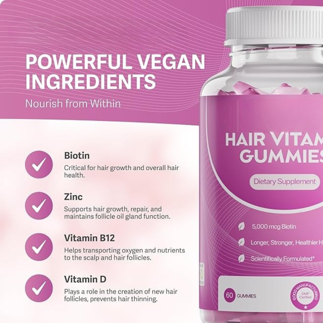 HairGummy | Gominolas de Biotina para el Cabello, la Piel y las Uñas