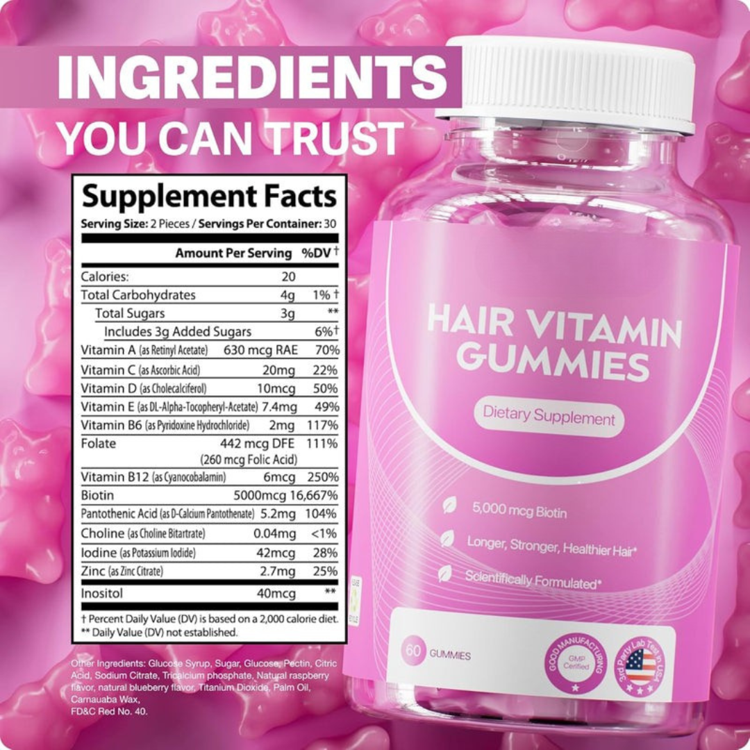 HairGummy | Gominolas de Biotina para el Cabello, la Piel y las Uñas