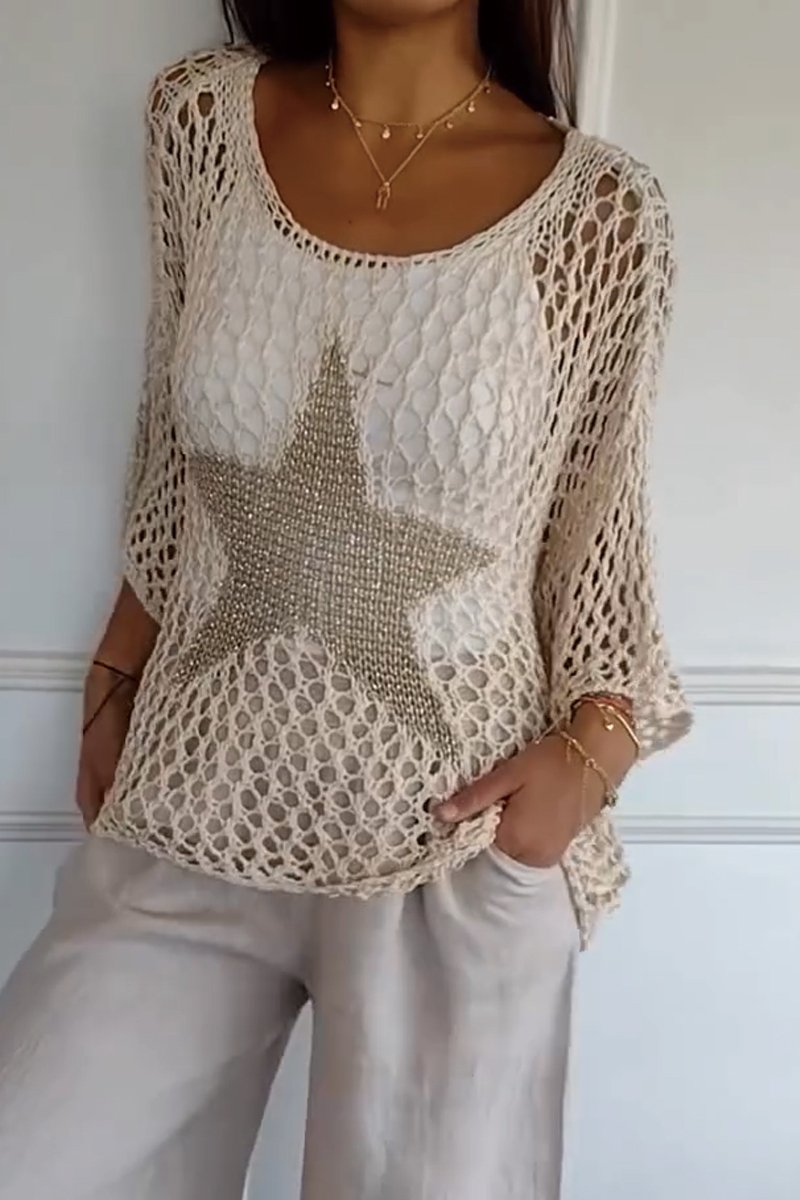 Lianne | Top de Punto con Estampado de Estrellas