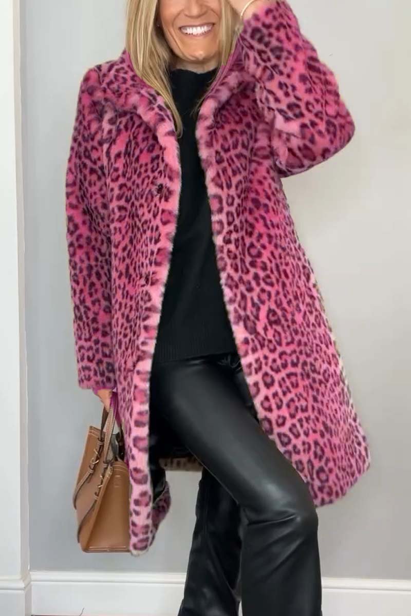 Agnes | Abrigo Largo con Estampado de Leopardo